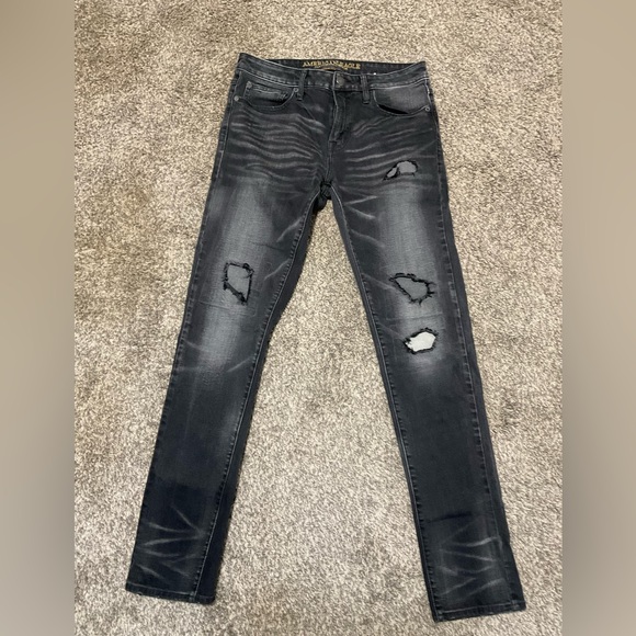 American Eagle Outfitters Other - American Eagle Outfitters Distressed Black Skinny Denim Jeans 32x34
